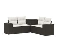 vidaXL Juego de Sofá 5 uds. Negro y Blanco Crema