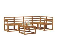 vidaXL Juego de Sofá 6 pcs Natural Madera de Acacia Sólida, Sofá de jardín, Muebles seccionales Modernos para Exteriores, Asientos duraderos para terrazas, Conjunto de Lounge cómodo para el Patio