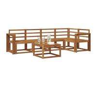 vidaXL Juego de Sofá 6 pcs Natural Madera de Acacia Sólida, Sofá de jardín, Muebles seccionales Modernos para Exteriores, Asientos duraderos para terrazas, Conjunto de Lounge cómodo para el Patio