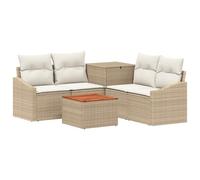 vidaXL Juego de Sofá 6 uds. Beige y Blanco Crema