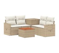 vidaXL Juego de Sofá 6 uds. Beige y Blanco Crema