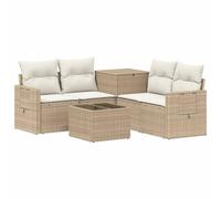 vidaXL Juego de Sofá 6 uds. Beige y Blanco Crema