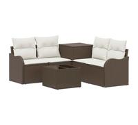 vidaXL Juego de Sofá 6 uds. Marrón y Crema Blanca