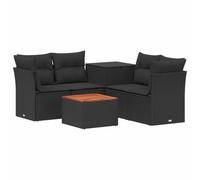 vidaXL Juego de Sofá 6 uds. Negro Ratán sintético y Acero