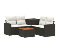 vidaXL Juego de Sofá 6 uds. Negro y Blanco Crema