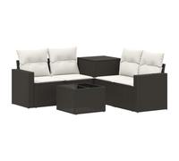 vidaXL Juego de Sofá 6 uds. Negro y Blanco Crema