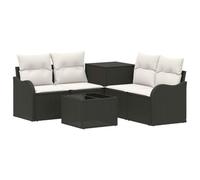 vidaXL Juego de Sofá 6 uds. Negro y Blanco Crema