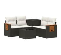 vidaXL Juego de Sofá 6 uds. Negro y Blanco Crema