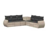 vidaXL Juego de Sofá 7 pcs Gris Claro y Gris Oscuro, Sofá Moderno para jardín, Conjunto Modular, Ideal para Relajarse en el Patio, Resistente al Clima