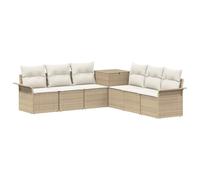 vidaXL Juego de Sofá 7 uds. Beige y Blanco Crema