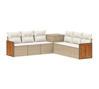 vidaXL Juego de Sofá 7 uds. Beige y Blanco Crema