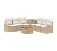 vidaXL Juego de Sofá 8 uds. Beige y Blanco Crema