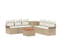 vidaXL Juego de Sofá 8 uds. Beige y Blanco Crema
