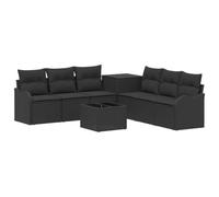 vidaXL Juego de Sofá 8 uds. Negro Ratán sintético y Acero