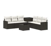 vidaXL Juego de Sofá 8 uds. Negro y Blanco Crema