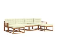 vidaXL Juego de Sofá con cojín 16 pcs Natural y Crema, Sofá de jardín Moderno, Conjunto Resistente, Asientos Elegantes para Patio, Muebles de Acacia, Piscina
