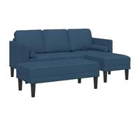 vidaXL Juego de Sofá con cojín 2 pcs Azul Poliéster, Sofá Modular Elegante, Asientos Acolchados duraderos, diseño Rectangular Moderno, Mueble versátil para Interiores