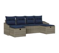 vidaXL Juego de Sofá con cojín 5 pcs ratán sintético, Sofá Moderno para Jardín y Terraza, Módulo Rectangular, Resistente al Clima, Ligero, Ideal para Primavera
