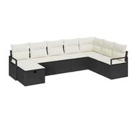vidaXL Juego de Sofá con cojín 5 pcs ratán sintético, Sofá Modular Rectangular para jardín y terraza, Mueble de polirratán, Resistente a UV para el Patio