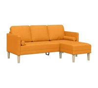 vidaXL Juego de Sofá con cojín Amarillo Oscuro Poliéster, Sofá Modular Elegante, Asientos Acolchados duraderos, diseño Rectangular Moderno, Mueble versátil para Interiores