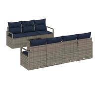 vidaXL Juego de Sofá con cojín Manual 8 pcs Gris ratán sintético, Sofá de jardín Elegante, colección Moderna para Exteriores, Muebles de ratán Resistentes y cómodos