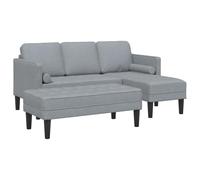 vidaXL Juego de sofá modular de 2 piezas con cojín de tela gris claro para interior sala de estar asiento en forma de L muebles modernos cuatro elegantes diseños de sofá