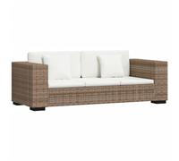 vidaXL Juego de sofá de 3 plazas de 8 Piezas de ratán auténtico