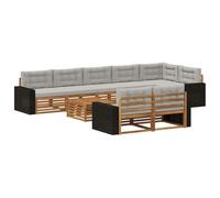 vidaXL - Juego de sofá de exterior con cojín (9 piezas, muebles de jardín, sofá de exterior robusto, modular para terraza, espacio de asiento y confort