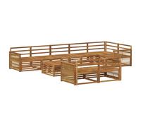 vidaXL Juego de sofá de exterior de 9 piezas, salón de jardín, robusto sofá de exterior, modular para terraza, asiento y confort