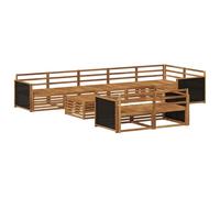 vidaXL Juego de sofá de exterior de 9 piezas, salón de jardín, robusto sofá de exterior, modular para terraza, asiento y confort