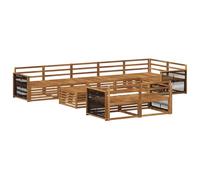 vidaXL Juego de sofá de exterior de 9 piezas, salón de jardín, robusto sofá de exterior, modular para terraza, asiento y confort