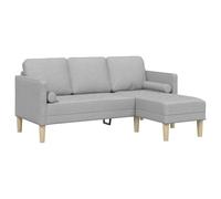 vidaXL Sofá esquinero de 3 plazas Gris Nube 160 cm de Tela