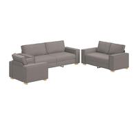 vidaXL Juego de Sofá Moderno Taupe para Sala de Estar 1 Asiento 2 & 3 Transpirable Durable Tela Elegante Asientos Hogar Oficina Incluye Apoyabrazos Planos Muebles Sofá Sofás de Interior
