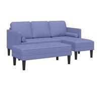 vidaXL Juego de sofá Modular de 2 Piezas con Cojines de Tela Azul Vaquero para Asientos de Sala de Estar Interior, sofá en L, Mueble contemporáneo, sofá Elegante, Duradero