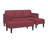 vidaXL Juego de Sofá Modular de 2 Piezas con Cojines en Tejido Rojo Vino para Asientos de Sala de Estar en el Hogar Muebles para Esquinas Modernos Cómodos Sofá Chic Resistente al Desgaste y a Las Man
