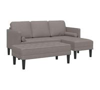vidaXL Juego de Sofá Modular de 2 Piezas con Cojines en Tela Taupe para Asientos Interiores en la Sala | Muebles Marrones | Sofá Cómodo | Sofá Seccional Moderno | Contemporáneo y Duradero de Poliéste