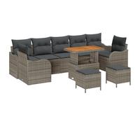 vidaXL Juego de sofá Modular de Exterior de 10 Piezas, con Cojines Gris, Hecho de ratán sintético y Muebles de jardín Oscuros para 6 Personas. Es Resistente a los Rayos UV y Ofrece un Asiento cómodo
