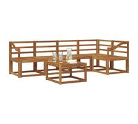 vidaXL Juego de Sofá Natural Madera de Acacia Sólida, Sofá de jardín, Muebles seccionales Modernos para Exteriores, Asientos duraderos para terrazas, Conjunto de Lounge cómodo para el Patio