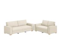 vidaXL Sofá Moderno Beige de 2 y 3 Plazas | Cojines Desmontables Estilosos Muebles Funcionales para Sala de Estar Duradera Tela de Poliéster Asientos Confortables para Todos el Diseño Sofá