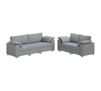 vidaXL Juego de sofás 2 Piezas con Cojines Tela Gris Claro