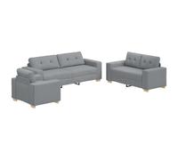 vidaXL Sillón de Tela Gris Claro para Sala de Estar Cómodo con Cojines de Espuma Acolchados Estiloso Sofa Individual de Relajación y Decoración Moderna Silla de Ocio