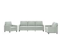 vidaXL Juego de Sofás 3 pzas, Sillones de Televisión con Cojines, Sofás de Descanso Relax, Asientos Tapizados para Salón, Terciopelo Gris Claro