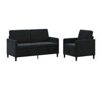 vidaXL Juego de Sofás con Almacenamiento 2 uds. Negro Poliéster