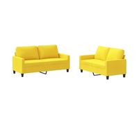 Vidaxl juego de sofás con cojines 2 piezas tela amarillo claro