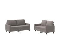 Vidaxl juego de sofás con cojines 2 piezas tela gris taupe