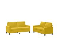 Vidaxl juego de sofás con cojines 2 piezas terciopelo amarillo