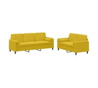 Vidaxl juego de sofás con cojines 2 piezas terciopelo amarillo