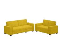 vidaXL Juego de sofás con Cojines 2 Piezas Terciopelo Amarillo, sofá, Asiento de sofá, sofá de relajación, sofá de Terciopelo, sillón de televisión