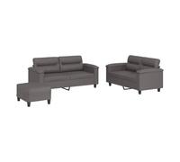 vidaXL Juego de Sofás 3 pzas, Sillones de TV con Cojines, Sofás de Descanso Relax, Asientos Tapizados para Salón Hogar, Cuero Sintético
