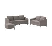 Vidaxl juego de sofás con cojines 3 piezas tela gris taupe
